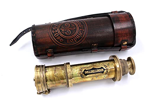 OCEAN REPLICAS 18 inches Antique Telescope/Spyglass Replica in Leather Box (Dollond London's)
