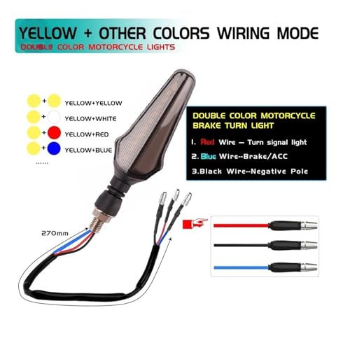 Luces traseras para motocicleta con intermitentes brillantes y efectos visuales bicolor 7