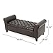 Christopher Knight Home Keiko Contemporary Rolled Arm Storage Ottoman Bench, Brown and Dark, 19.75”D x 50.00”W x 20.5”H