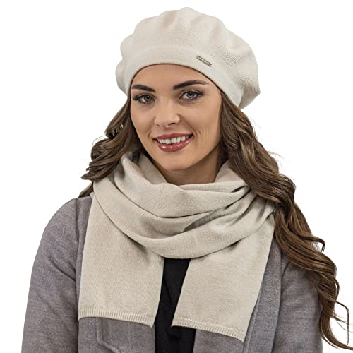 Vivisence Conjunto De Boina Y Bufanda Para Mujeres 7005kmpl, Beige,Talla Única Vivisence Conjunto De Boina Y Bufanda Para Mujeres 7005kmpl, Beige,Talla Única