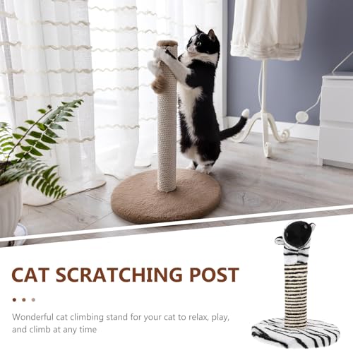 Rascador para gatos pequeño con patrón cebra y plataforma miniatura 3