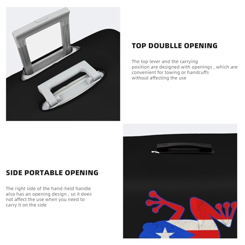 Travel Luggage Cover Puerto Rico Frog Fashion Washable Baggage Suitcase Protector Fit For Luggage Small4