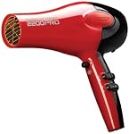 RED by Kiss Tourmaline Céramique 2200W PRO - Sèche-cheveux professionnels avec peignes supplémentaires, cheveux sans frisottis, Six paramètres de chaleur Sècheuse