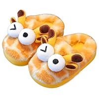 Hycurey Giraffe Slippers Kids Toddler Boys Girls Fall Winter Fuzzy Slippers Soft Plush Cartoon Cute Animals Warm Home Shoes