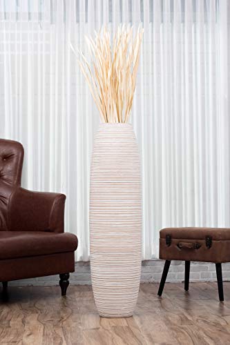 Image of Leewadee Large Floor Vase 41 inches Mango Wood for Pampas Grass, Dried Flowers