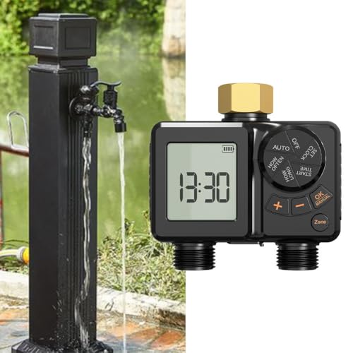 KiraKira Dispositif d'arrosage automatique pour plantes avec irrigation programmée, pour double minuterie, charge USB 2200 mAh, serre de jardin