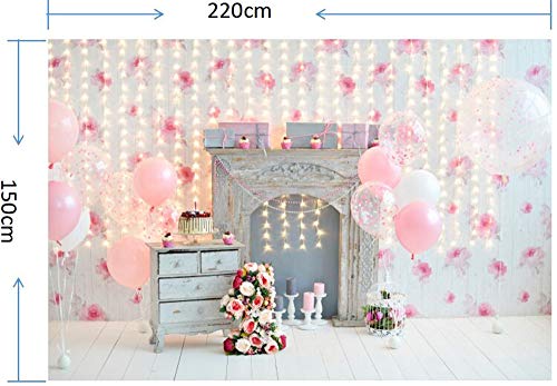 WaW 7x5piedi 1st Birthday fondale fiori rosa