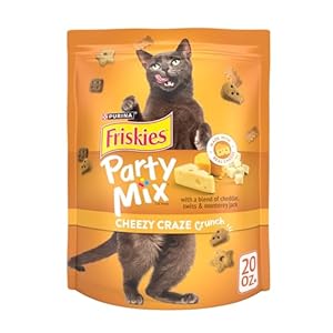 Purina Friskies Cat Treats, Party Mix Cheezy Craze Crunch – 20 oz. Pouch