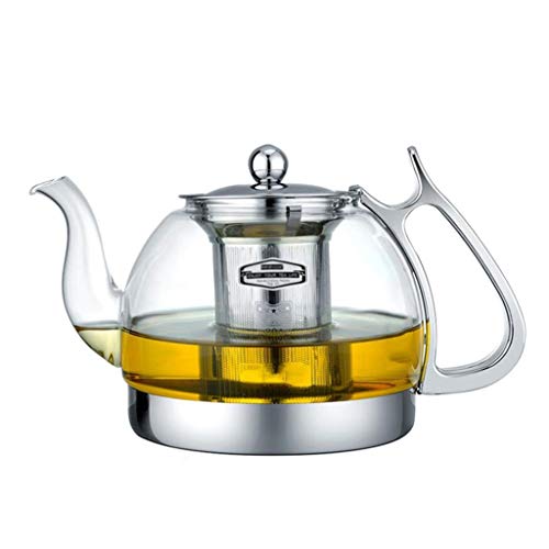 Kochfeld Wasserkocher 1L Glas hitzebeständiger Wasserkocher Transparenter Filter Gekochter Tee Wasser Induktionsherd Universal 13 * 12,5 cm MUMUJIN Cover