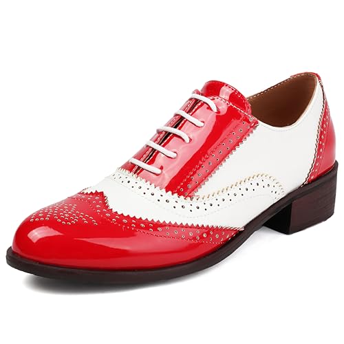 Oxfords femme talon bloc moyen Dp1421 l'art du bout rond pour vos soirées