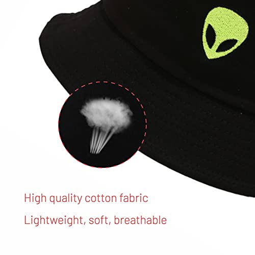 Image of Cotton Bucket Hat for Women Men Summer Travel Sun Beach Bucket Cap, Unisex Outdoor Fisherman Hat