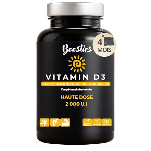 Boosties Vitamina D3 2000 UI - Vitamina D - Colecalciferol - Inmunidad, Huesos y Músculos - Alta Absorción - Cápsulas vegetales