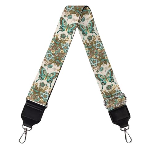 Image of Talayituse Boho Mandala Butterfly Print Shoulder Strap Wide Purse Bag Strap Adjustable Replacement Belt Luggage Crossbody Shoulder Bag Strap for Women Girls