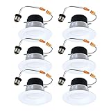 HALO 4 inch LED Recessed Lights with Selectable Color Temperature Dimmable Baffle Can...