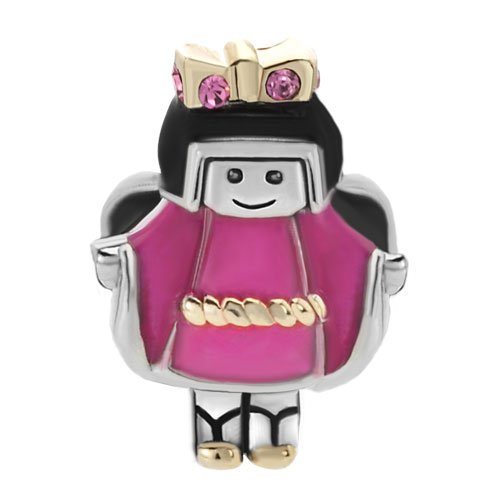 Lilyjewelry Japanese Little Girl Charm Rose Pink Hina Matsuri Beads For Bracelets Gift For Women Girls Friends Doll Festival #TOP2