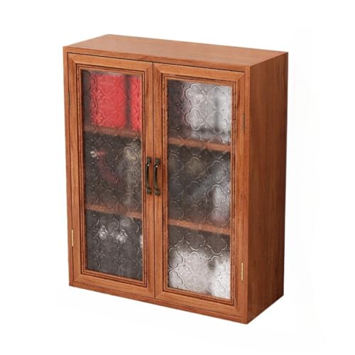 Cutdred 木箱 デスク上置き棚 デスク収納 アンティーク調 引き出し 木製 卓上収納ケース オフィス収納 机上収納 雑貨収納 小物入れ レトロな両開き収納ボックス 壁に取り付け可能な家庭用収納キャビネット デスクトップ オーガナイザー 木製収納ボック