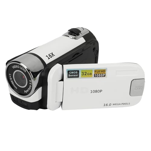 Video Camera Camcorder, 1080P 16MP Digital Camera Recorder, 2.4 Inch Rotatable Screen 16X Digital Zoom Camcorder Camera with Fill Light (White)-picture-24