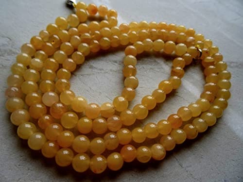 Onyx jaune perles rondes lisses 5-6mm sans imperfection pour enfilage facile