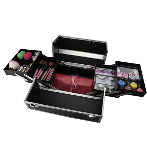 Glow Make-up Etui Kosmetikkoffer Schminkkoffer Friseurkoffer Schmuckkoffer; Schwaz (Pattern) – Bild 4