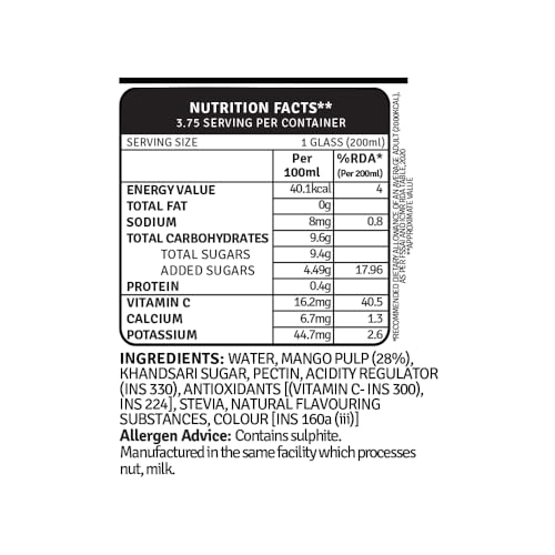 Image of RAW Pressery Refreshers Aam Mango Juice | Mango Drink | Not From Concentrate | Fruit Juice | 750ml