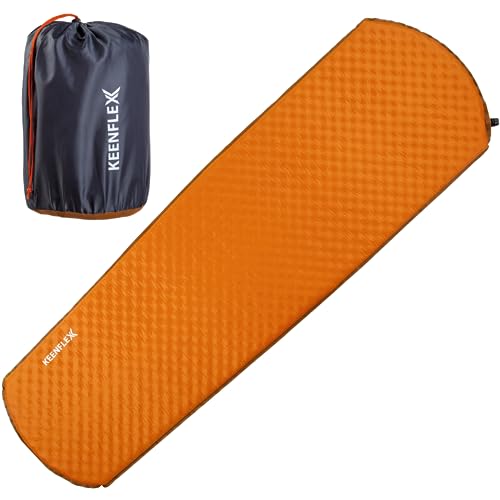 KeenFlex Materassino da campeggio per dormire, autogonfiante, spessore 4 cm (Orange)