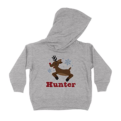 Reindeer Hunter Christmas Kids Hoodie Sweatshirt Toddler 4T Heather Grey