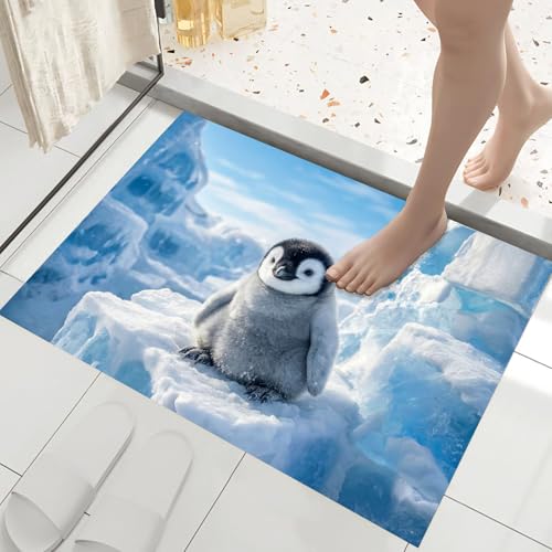 Paillasson manchots des glaces lavable pour eviter les glissades