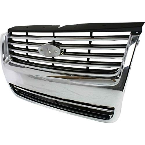 Boerlky Grille For 06-10 Explorer Sport Utility Chrome Shell W/Black Insert Plastic,Strict Qc & Fitment Tested #TOP1