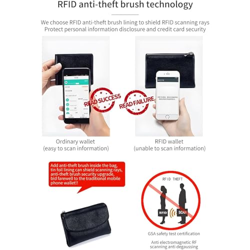 Unisex Pebble Leather Wallet - Ultra Slim Bifold Unisex Soft Pebble Leather Wallet, Premium Pebbled Full Grain Leather, Compact Card Holder with Coin Pocket, for Women & Men (Black)3