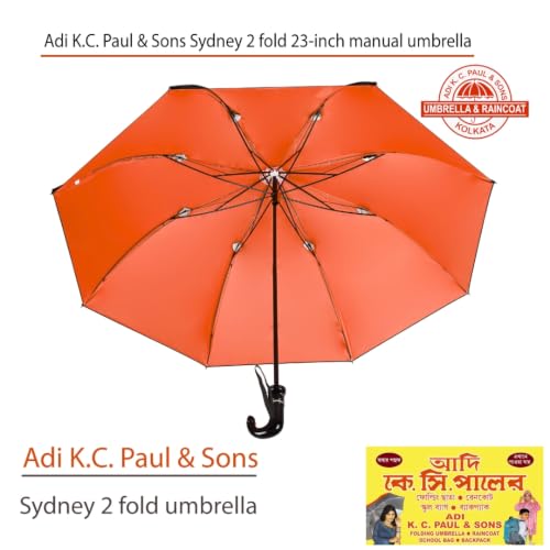 Image of Adi K.C. Paul & Sons Sydney 2 fold heavy duty 23-inch bigger size umbrella for men & women