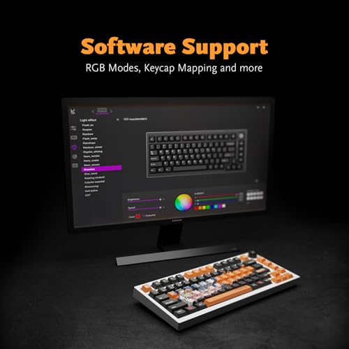 Image of Kreo Swarm 75% Gasket Mounted Wireless Mechanical Gaming Keyboard Bluetooth /2.4GHz, Hot-Swappable Pre-Lubed Switches, Double Shot PBT Keycaps, Customizable (GTMX Sense, Naruto)