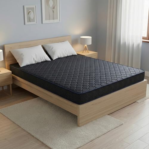 AC Pacific 6-Inch Water-Resistant High-Density Foam Mattress Made in USA with Stylish Diamond-Quilted Breathable Fabric Distributes Weight Evenly Twin Navy Blue