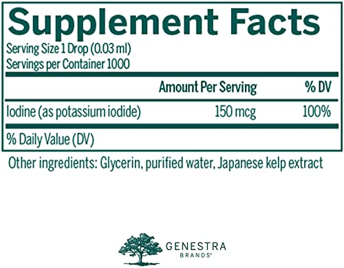 Genestra Brands Liquid Iodine | Iodine Derived From Kelp | 1 Fl. Oz. #TOP1