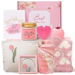 Gifts for Mom, Mother’s Day Gift Basket for Mom – 9pcs Luxury Spa & Self-Care Set – Perfect Birthday, Valentine’s Day, Christmas Gifts for Mom from Daughter, Son, Husband