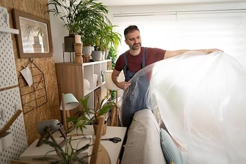 10x FLOWFLOW MALERFOLIE 10 Stück Set je 4m x 5m Maler Abdeckfolie Transparente Staubschutzfolie Plastikplane Allzweck-Folie Malerplane Malerfolie Abdeckvlies Abdeckplane Malerarbeit x 10 Stück