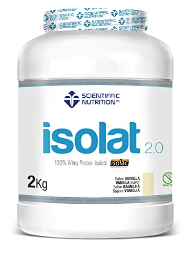 Scientiffic Nutrition - Isolat 2.0, Whey Protein, Proteina Aislada ISO con Lactasa, Proteina de Suero de Leche en Polvo - 2Kg, Vainilla.