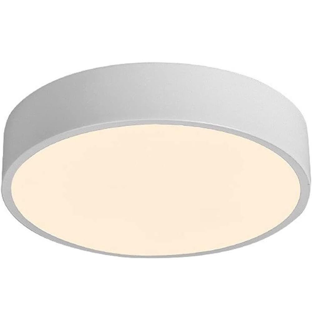 Plafonnier rond moderne discret blanc pour plafond bas et chambre