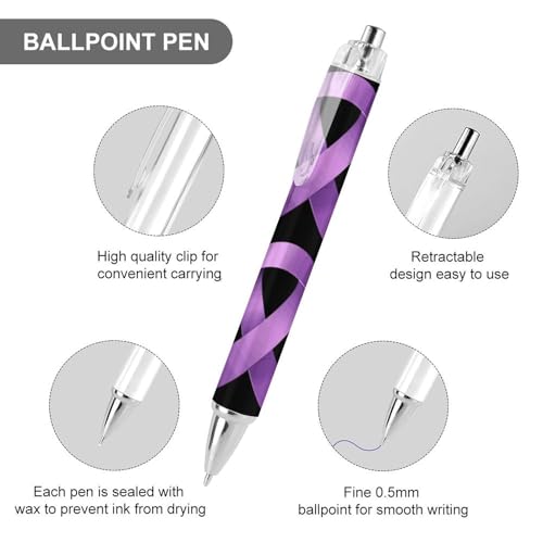 Stylos à bille violets pour fournitures de bureau et prise de note douce
