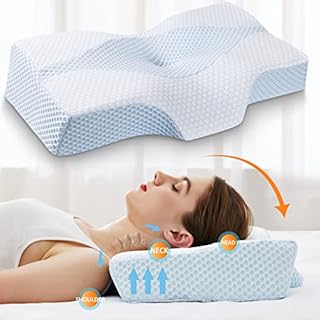 Mkicesky Side Sleeper Contour Memory Foam Pillow, Orthopedic Sleeping Pillow, Ergonomic Cervical Pillow