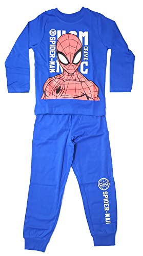 Pyjama Spiderman Marvel pour enfants | Pyjama Spiderman en Coton | Ensemble Spiderman Deux pièces pour l'hiver, bleu, 6 ans Cover