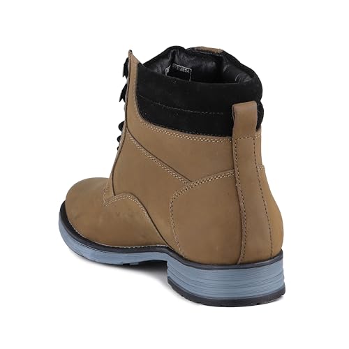 Image of Red Chief Men's Leather High-Ankle Boots with Contrast Blue Sole - Rugged | Bold | Urban | RC377