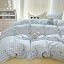 Tospass Housse de Couette 140x200cm Blanc Rose Rayures Noeud Papillon Parure de Lit 1 Personne Ado avec Fermeture Éclair Housse Couette en Microfibre avec 1 Taie d'oreiller 65x65cm