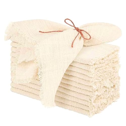 Servilletas de tela beige 43 x 43 cm, pack múltiple miniatura 1