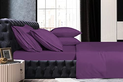 Image of Mocassi Hotel Luxury 1800 Thread Count Bedding Pillowcases Standard Size Set of 2 - Pillow Covers - Pillow Protector - Cooling Pillowcases (Set of 2 Standard /Queen Size, Purple)