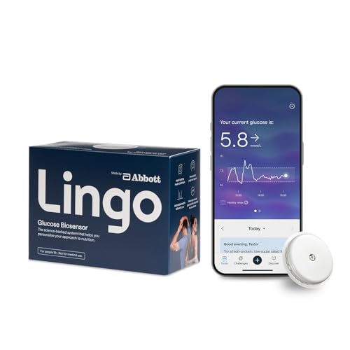Lingo | Continuous Glucose Monitor & App to support your Weight, Performance, and Health journey | Wearable Biosensor | Glucose Tracker for Wellness | 2-Week CGM, Made by Abbott, for iPhone & UK only