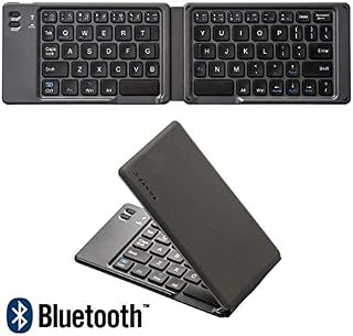 SANWA Foldable Bluetooth Keyboard, Rechargeable, Wireless Ultra Slim Pocket Size, Pantograph Keys, Compatible