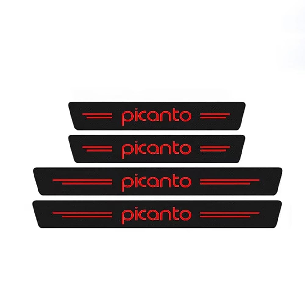 SDYAYFGE 4Pcs Kick Plates Car Door Sill Protector,for KIA Picanto