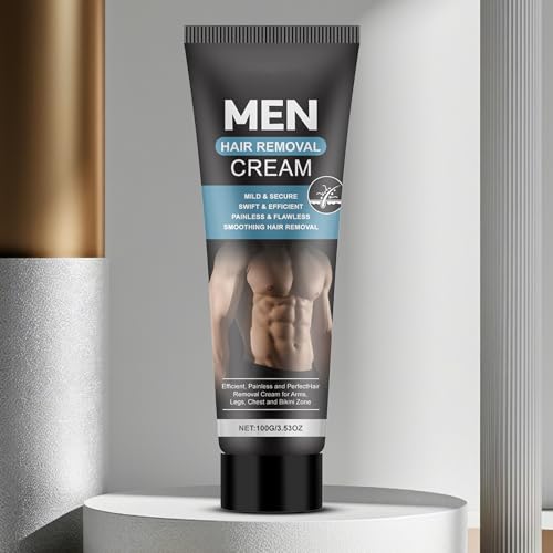 Krem do depilacji dla mężczyzn | 100 ml produkt do golenia, krem do depilacji ramion – dla przyjaciół, ojców, kulturystów, pływaków, dla osób zapracowanych zawodowo, klatki piersiowej, pleców, nóg