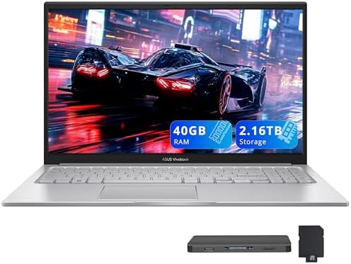 ASUS Vivobook 15.6" FHD IPS Laptop, Intel Core 5-120U, 40GB RAM, ...