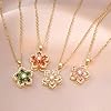 KONPJE Necklace for Women Gold Flower Fidget Necklace Rotatable Crystal Silver Blossom Pendant Necklaces Adjustable Spinning Fidget Necklaces Redbud Flower Choker Funny Gift Jewelry(gold pink #5